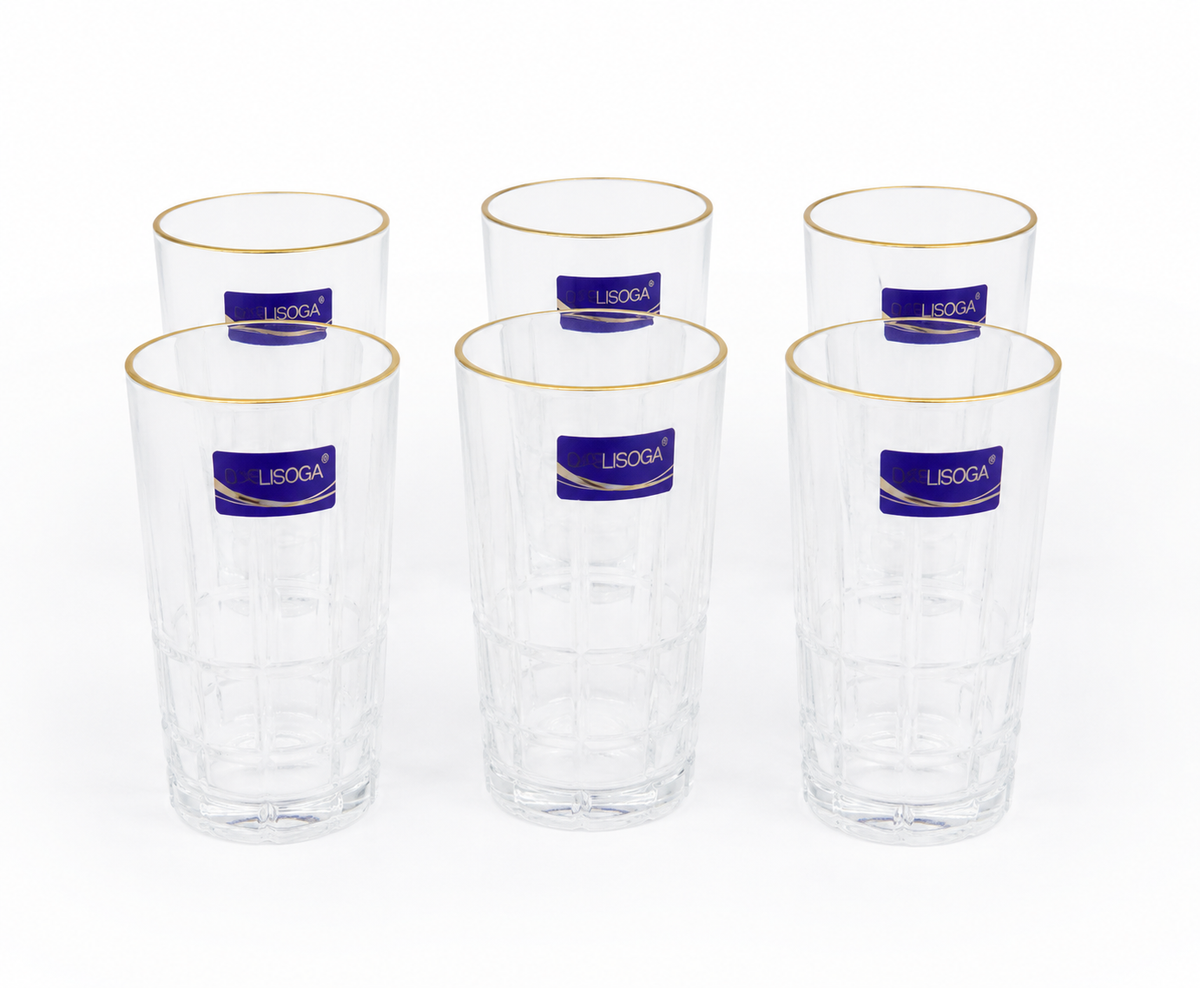 Ensemble de 6 Verres "Liseré Doré"