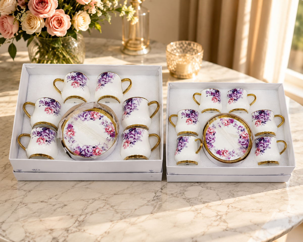 Service Duo "Bouquet Violet" – Grand & Petit Service