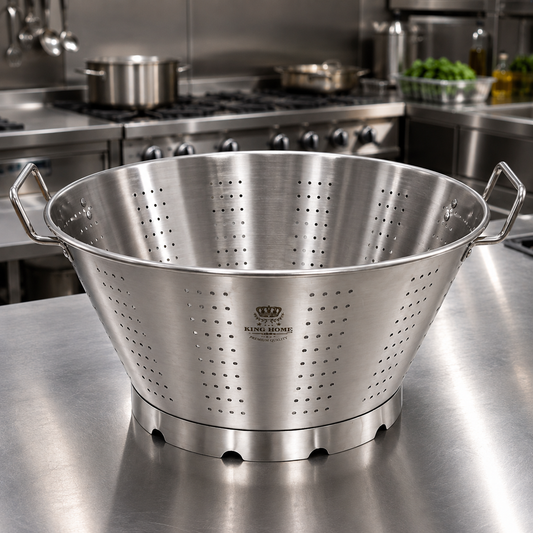Égouttoir Professionnel en Acier Inoxydable KING HOME – Format XXL (Ø 50 cm)