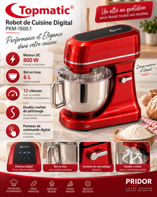 Robot de Cuisine Digital Topmatic PKM-1500.1 - Performance et Élégance dans votre Cuisine