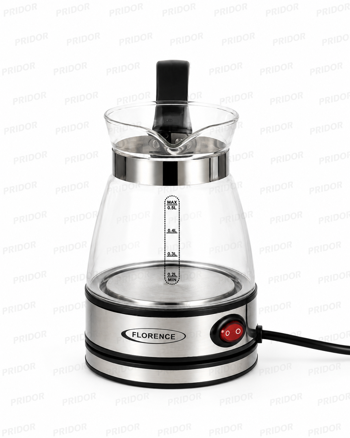 Bouilloire Électrique en Verre FLORENCE – 0,5 L (Garantie 1 ans)