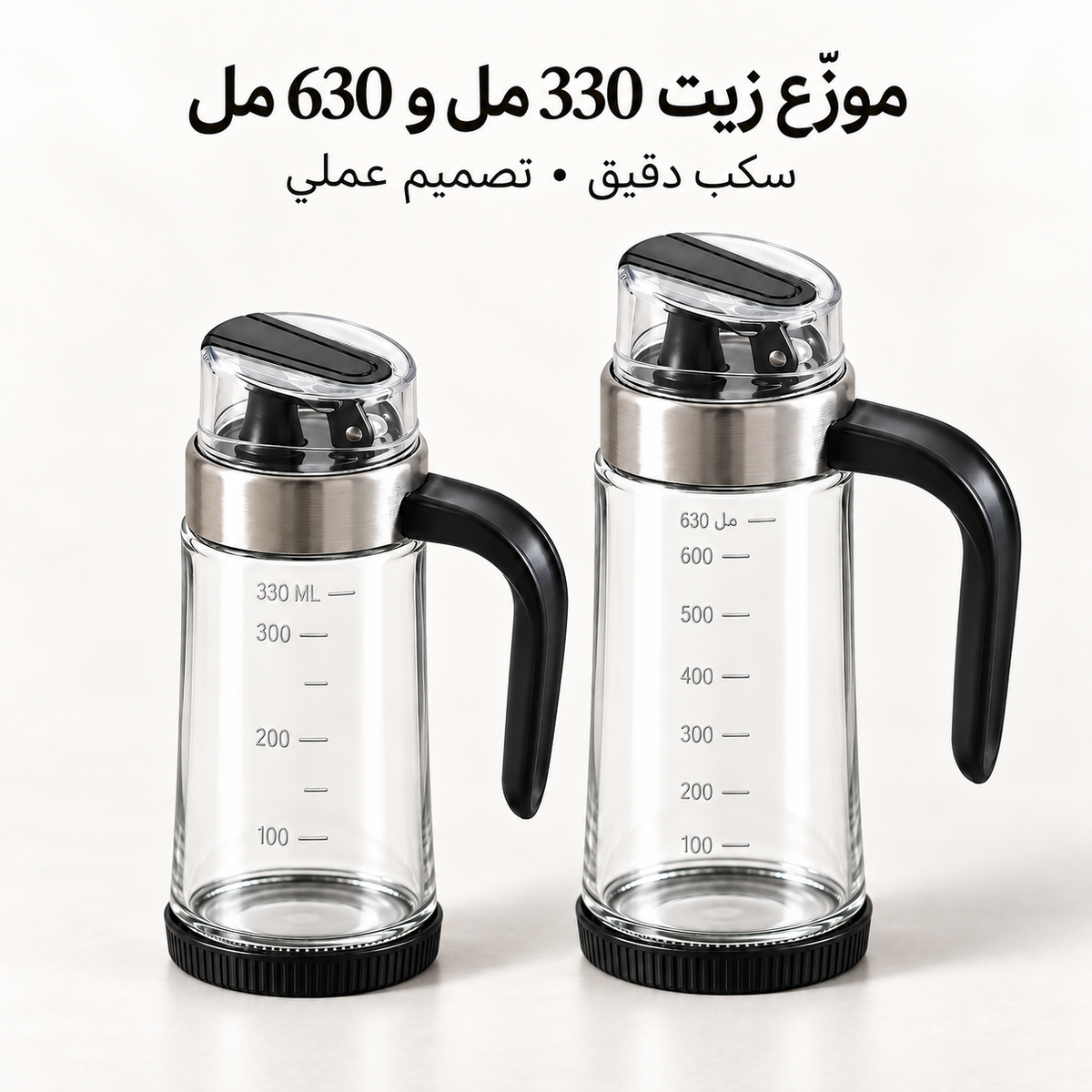 Pack Distributeurs d’Huile & Vinaigre en Verre (330 ml + 630 ml)