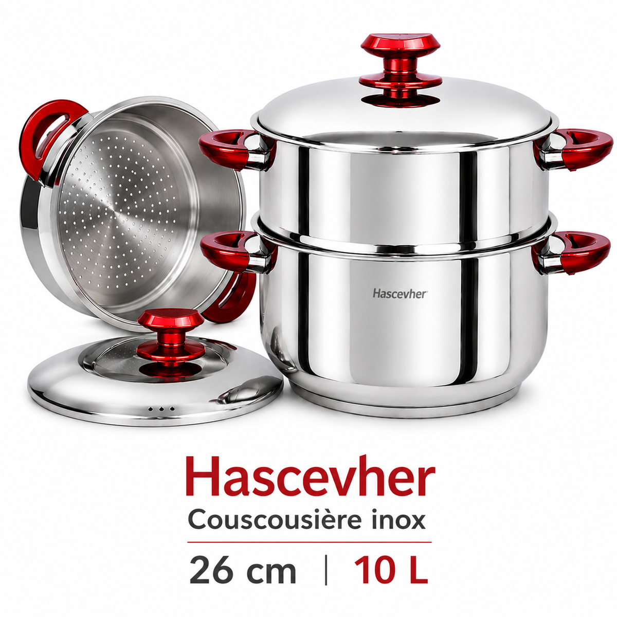 Couscoussière Hascevher Inox – 24 cm / 8L