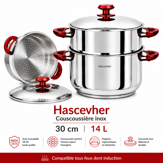 Couscoussière Hascevher Inox – 28 cm / 12 L