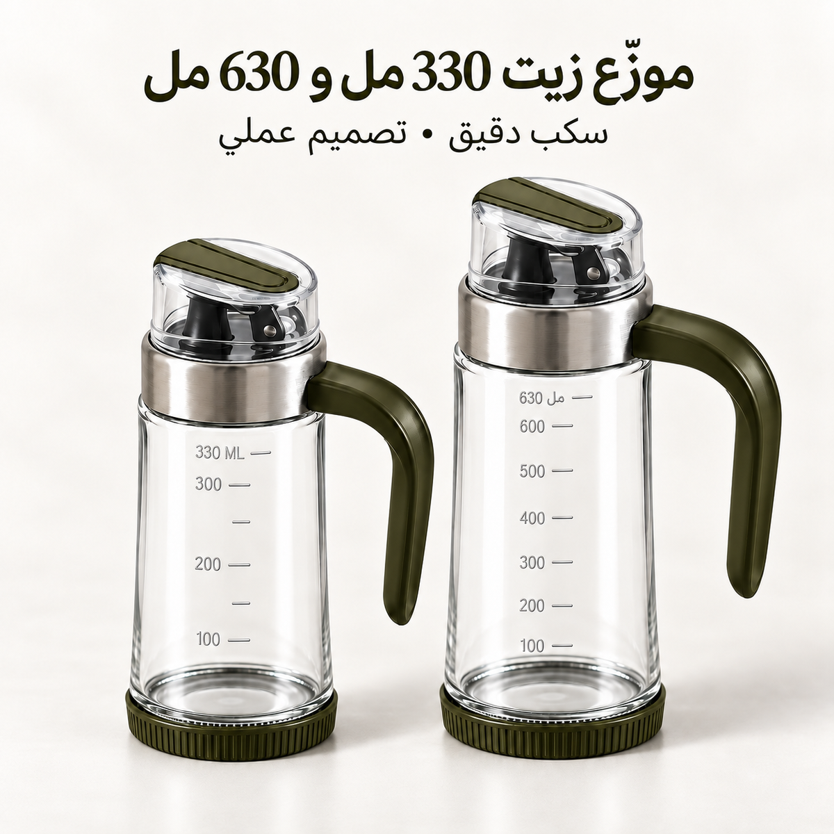 Pack Distributeurs d’Huile & Vinaigre en Verre (330 ml + 630 ml)