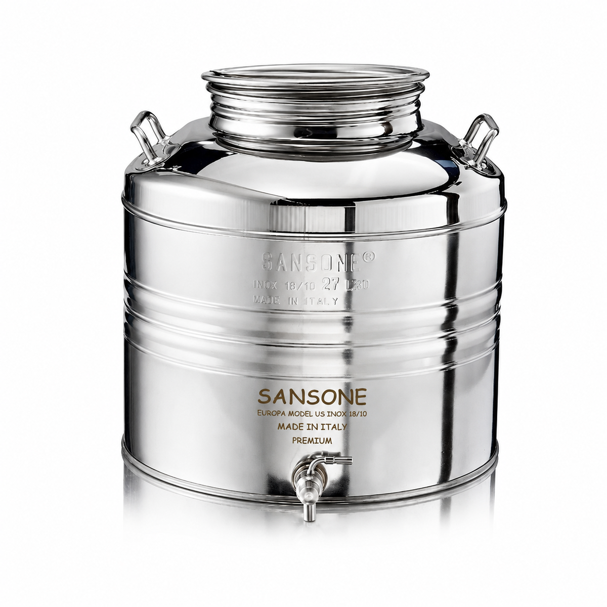 Citerne 10L en Inox Alimentaire 18/10 Sansone Premium – Made in Italy – avec Support