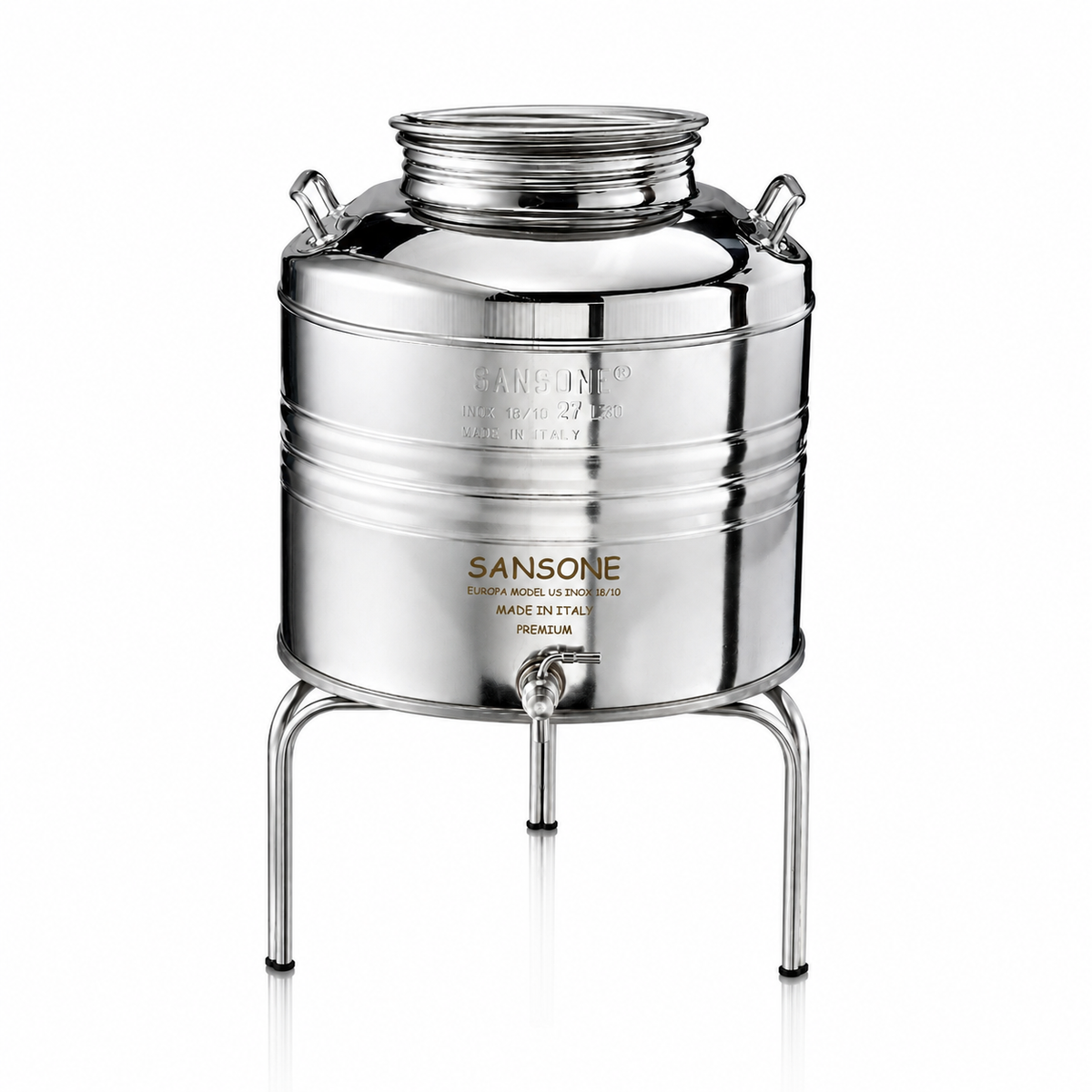 Citerne 10L en Inox Alimentaire 18/10 Sansone Premium – Made in Italy – avec Support