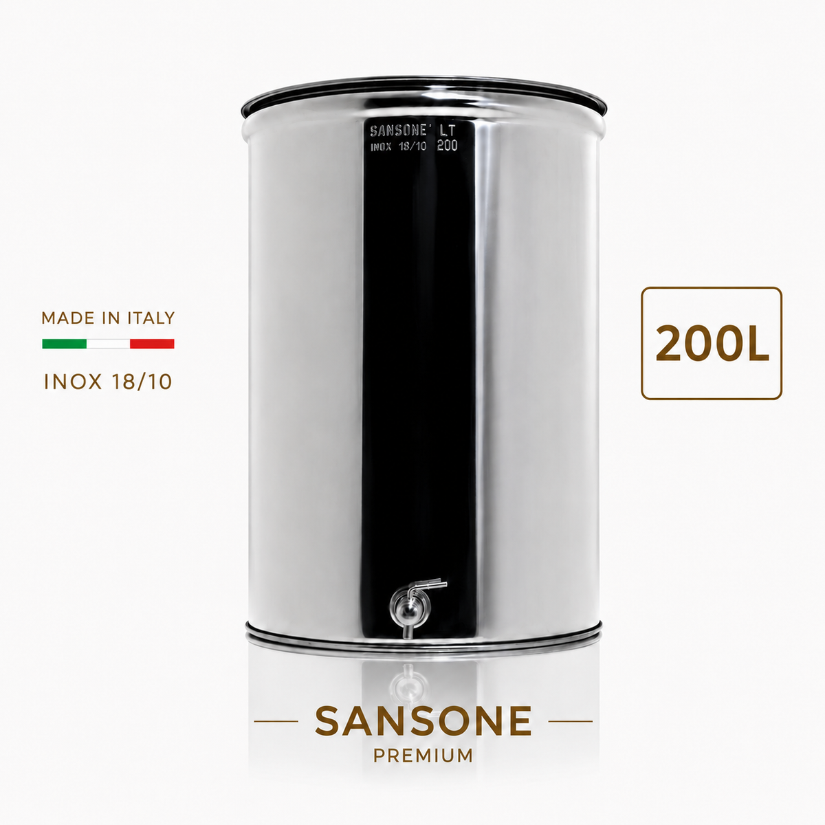 Citerne 200L en Inox Alimentaire 18/10 Sansone Premium – Made in Italy