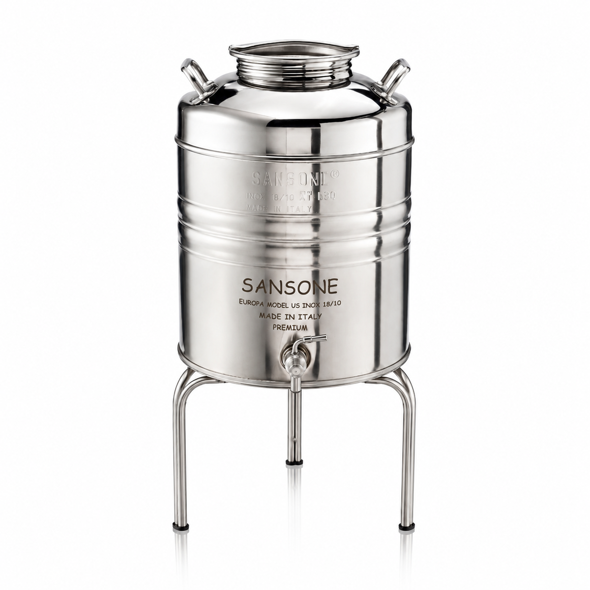 Citerne 20L en Inox Alimentaire 18/10 Sansone Premium – Made in Italy – avec Support