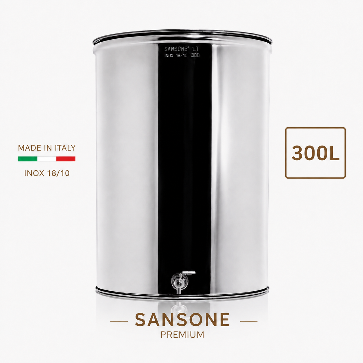 Citerne 300L en Inox Alimentaire 18/10 Sansone Premium – Made in Italy