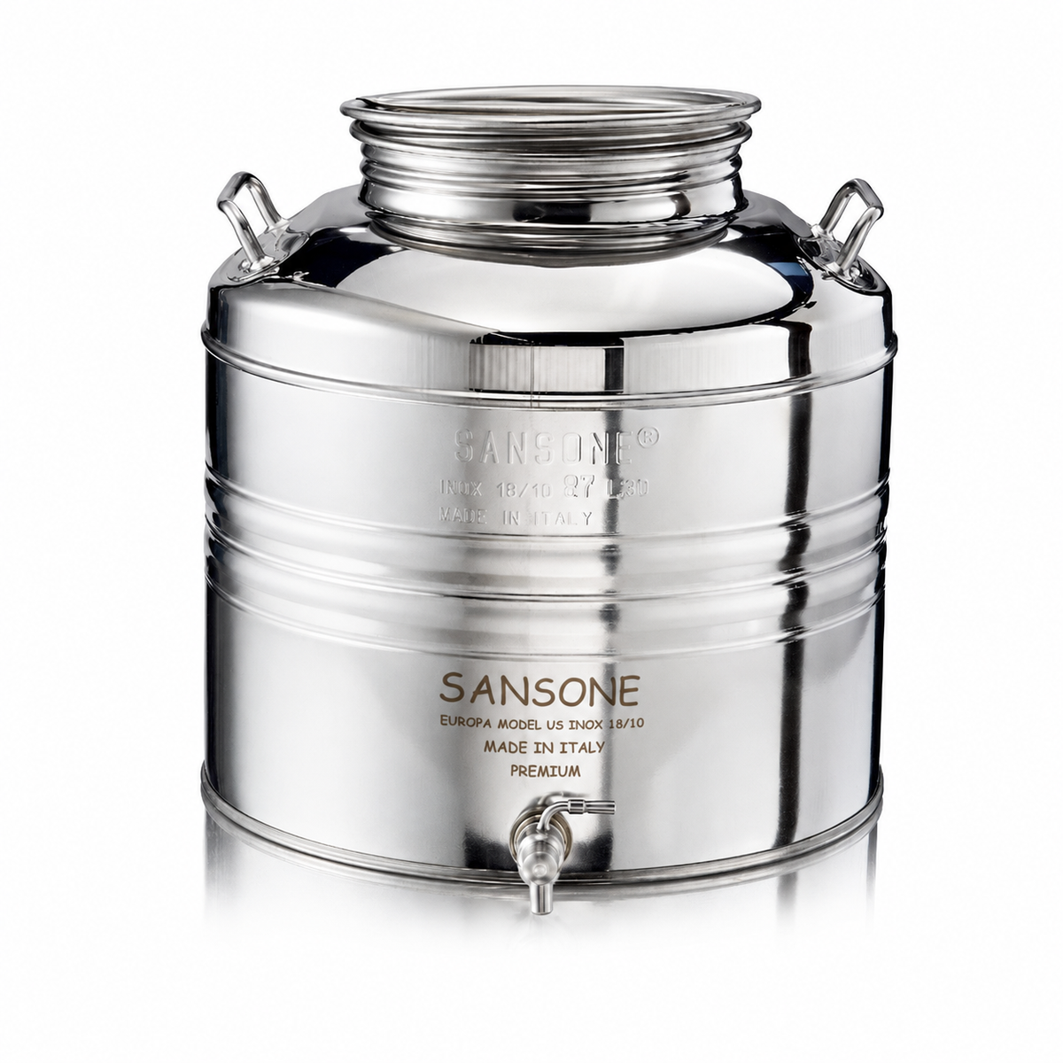 Citerne 30L en Inox Alimentaire 18/10 Sansone Premium – Made in Italy – avec Support