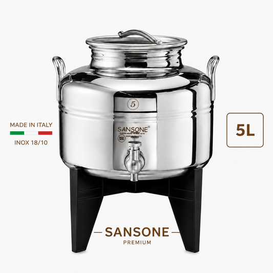 Citerne 5L en Inox Alimentaire 18/10 Sansone Premium – Made in Italy – avec Support