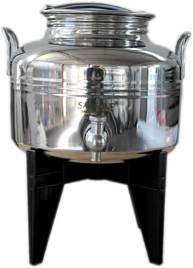 Citerne 5L en Inox Alimentaire 18/10 Sansone Premium – Made in Italy – avec Support