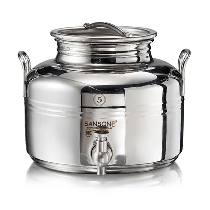 Citerne 5L en Inox Alimentaire 18/10 Sansone Premium – Made in Italy – avec Support