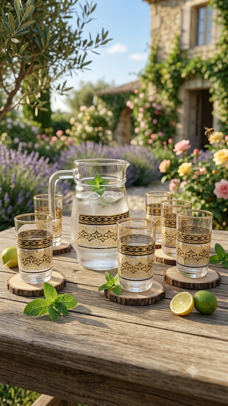 Service à Eau & Rafraîchissements Arabesque (7 Pièces)