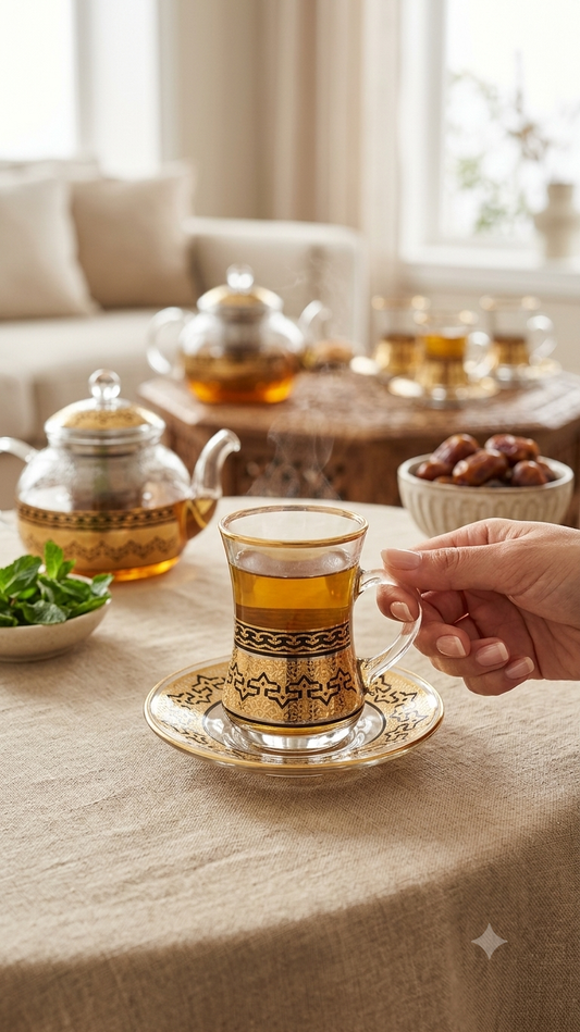 Service à Thé Arabesque Orientale (12 Pièces)