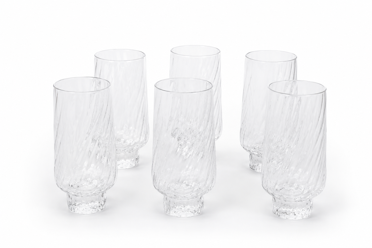 Ensemble de 6 à Boisson Verres Torchon "Élégance Texturée"