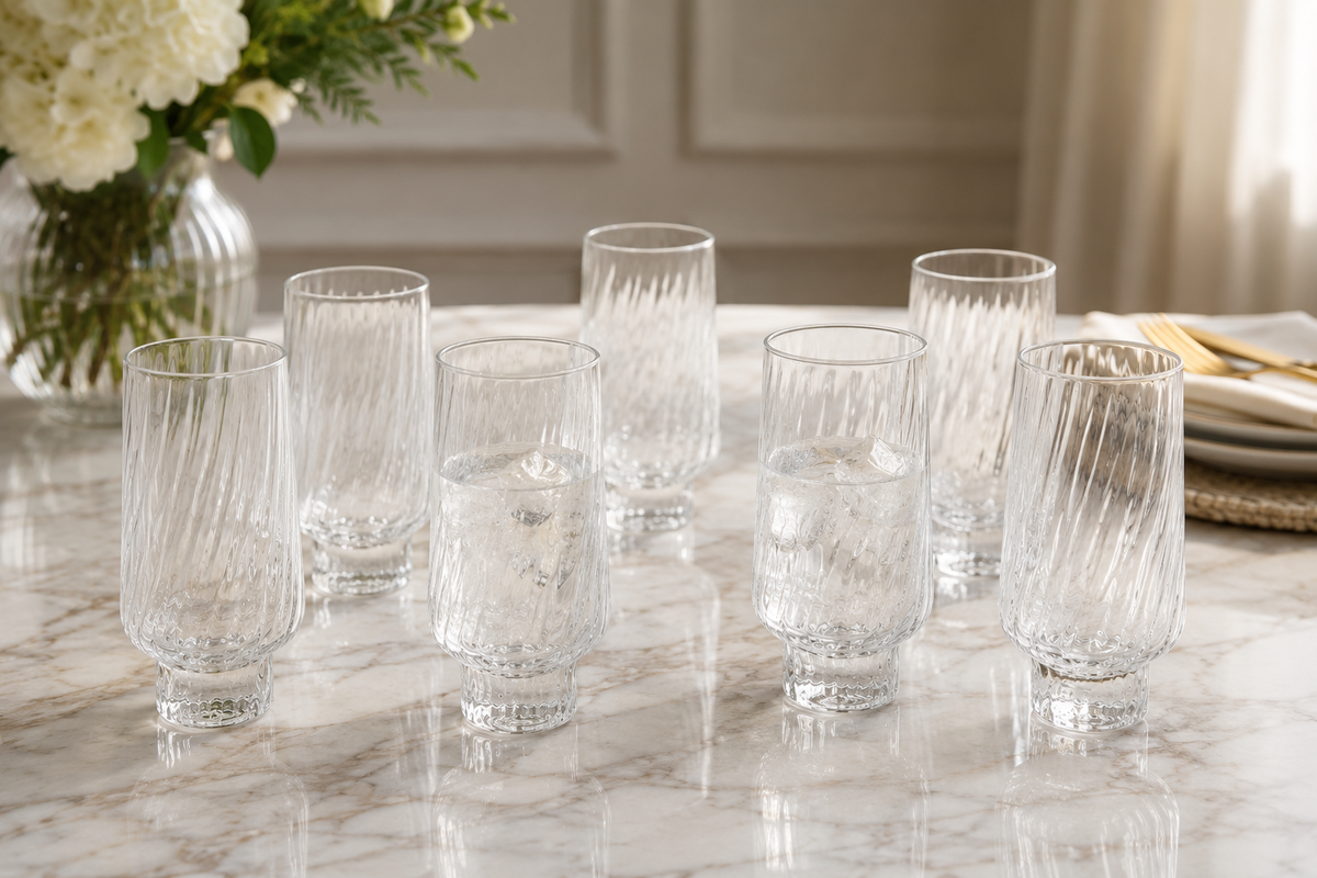Ensemble de 6 à Boisson Verres Torchon "Élégance Texturée"