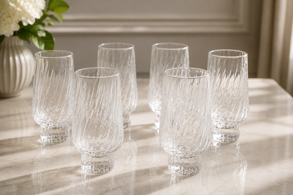 Ensemble de 6 à Boisson Verres Torchon "Élégance Texturée"