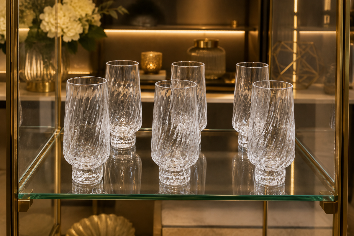 Ensemble de 6 à Boisson Verres Torchon "Élégance Texturée"