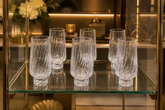 Ensemble de 6 à Boisson Verres Torchon "Élégance Texturée"