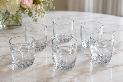 Ensemble de 6 Verres Bas "Étoile de Table"