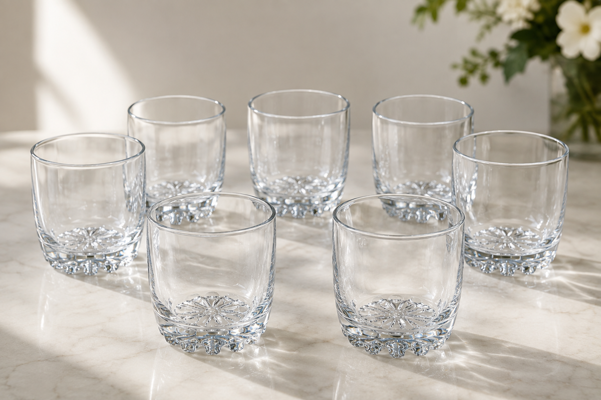 Ensemble de 6 Verres Bas "Étoile de Table"