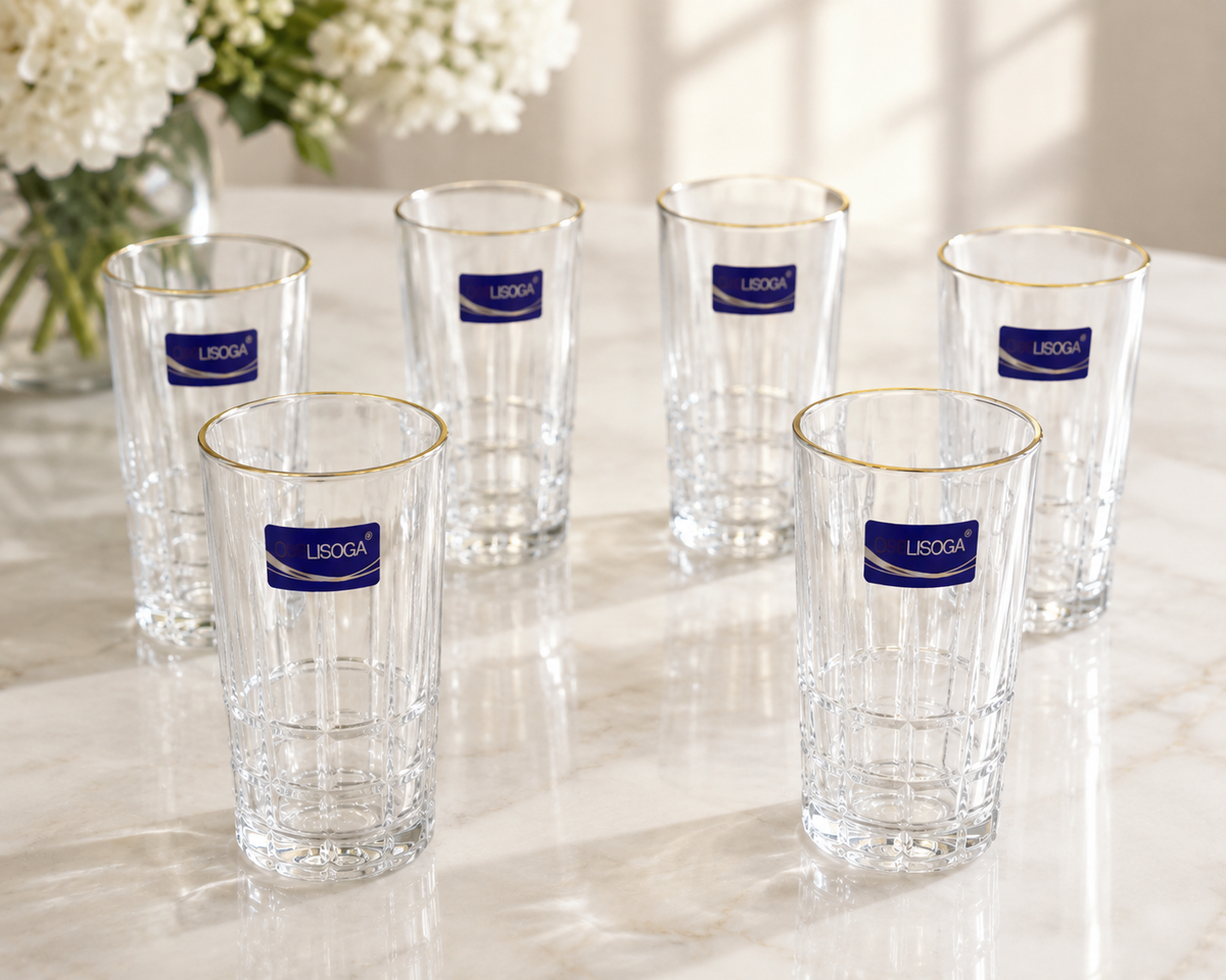 Ensemble de 6 Verres "Liseré Doré"
