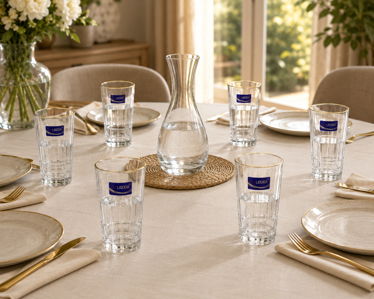 Ensemble de 6 Verres "Liseré Doré"