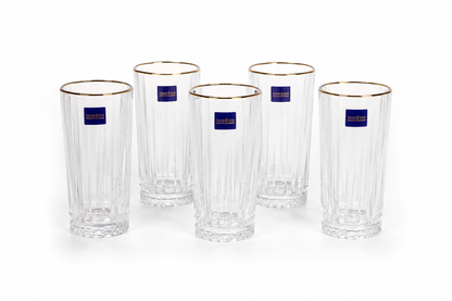 Ensemble de 6 Verres "Élégance Verticale & Dorée"