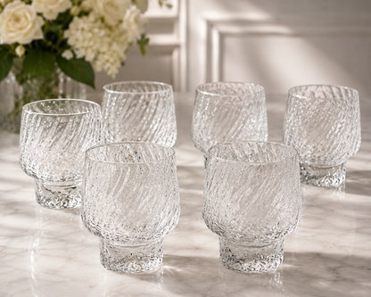 Ensemble de 6 Verres Bas "Vague Scintillante"