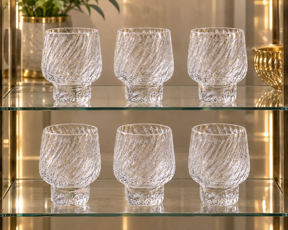 Ensemble de 6 Verres Bas "Vague Scintillante"