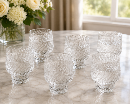Ensemble de 6 Verres Bas "Vague Scintillante"