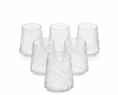 Ensemble de 6 Verres Bas "Cannelés "Pointe d'Élégance"
