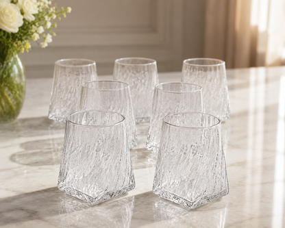 Ensemble de 6 Verres Bas "Cannelés "Pointe d'Élégance"