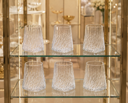 Ensemble de 6 Verres Bas "Cannelés "Pointe d'Élégance"