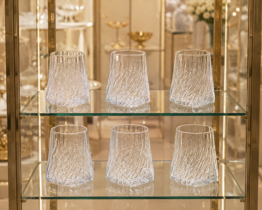 Ensemble de 6 Verres Bas "Cannelés "Pointe d'Élégance"