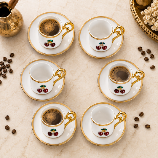Service à Café "Cerise Royale" (6 Tasses)
