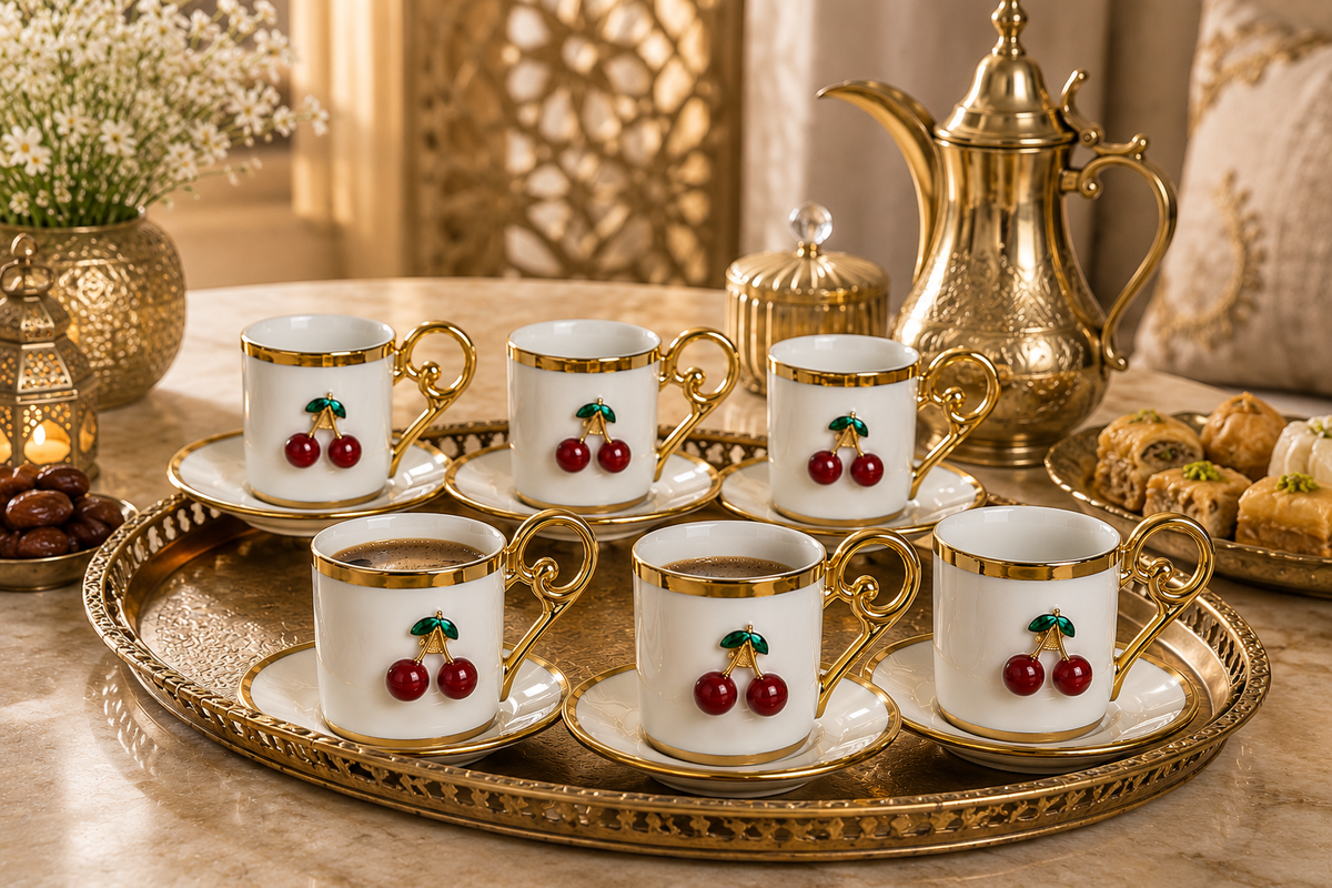 Service à Café "Cerise Royale" (6 Tasses)