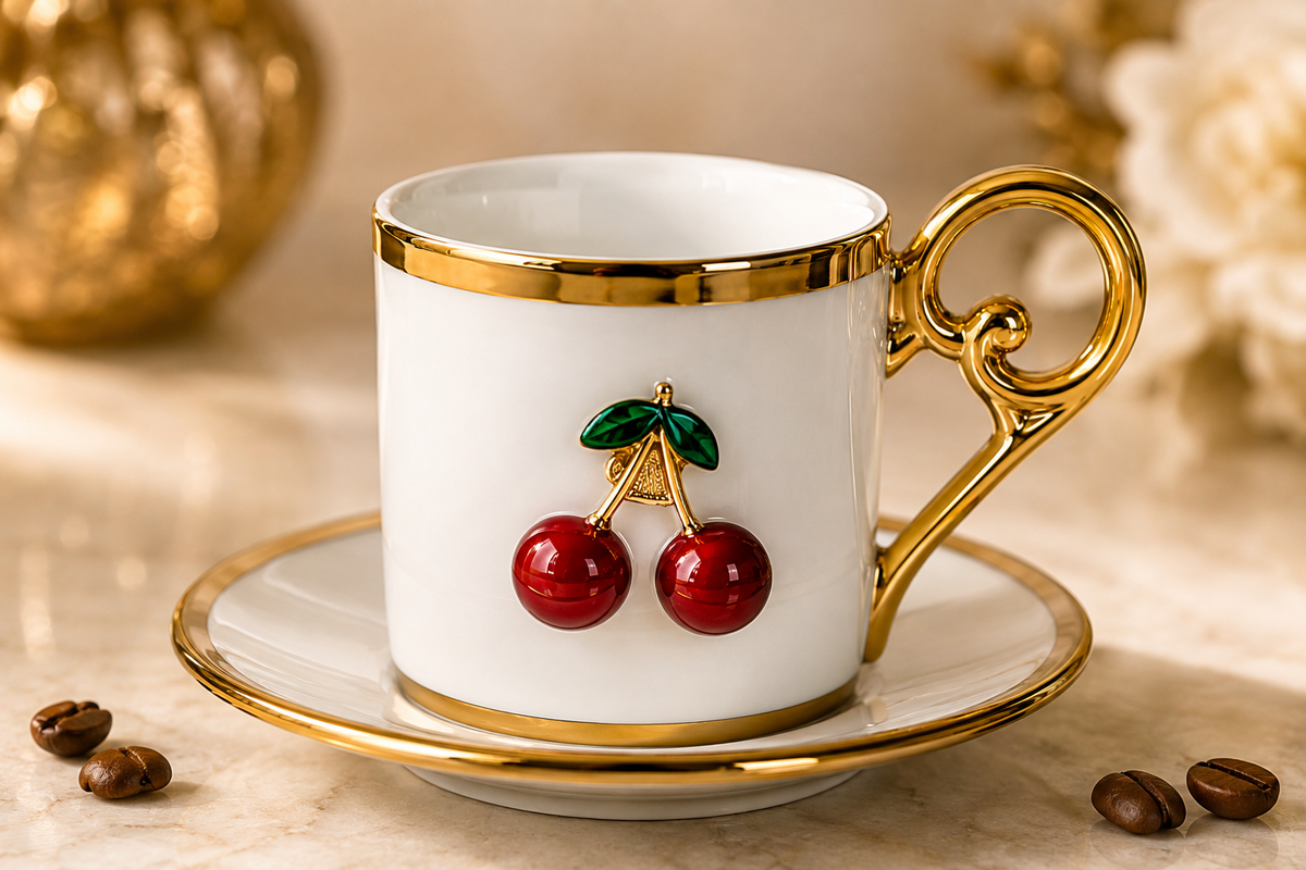 Service à Café "Cerise Royale" (6 Tasses)