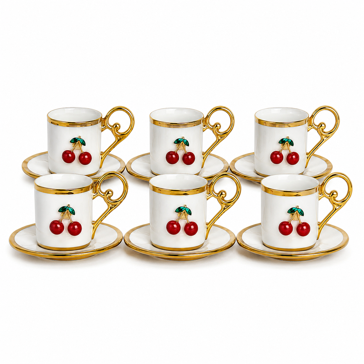 Service à Café "Cerise Royale" (6 Tasses)