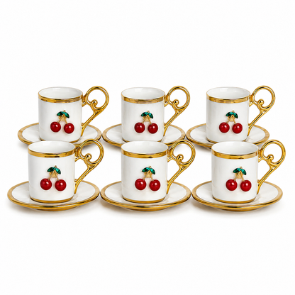 Service à Café "Cerise Royale" (6 Tasses)