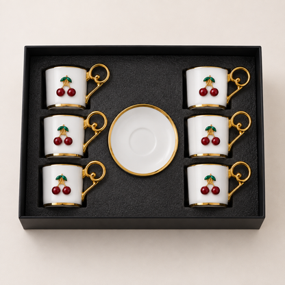 Service à Café "Cerise Royale" (6 Tasses)