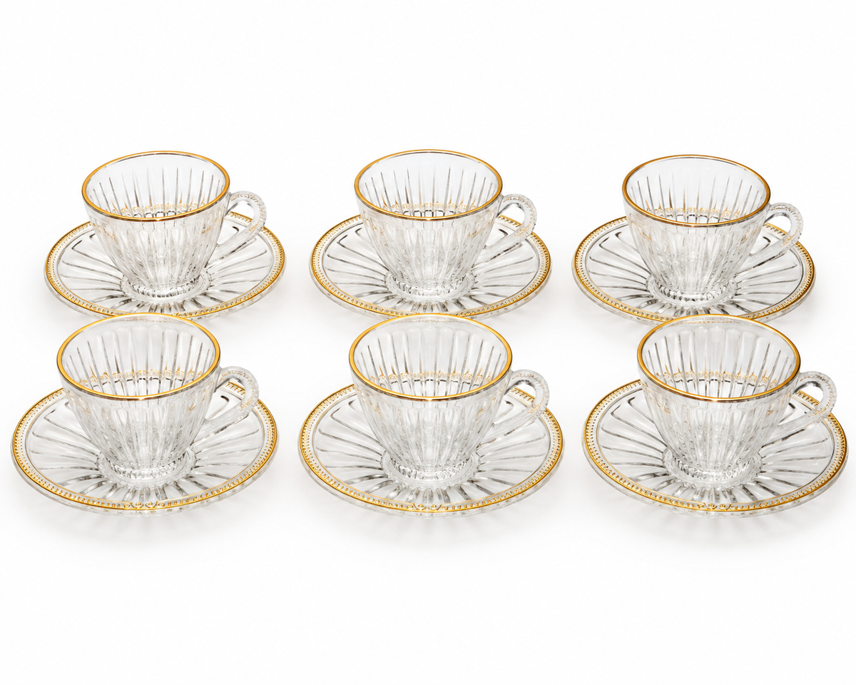 Service à Café "Cristal Doré" (6 Tasses)