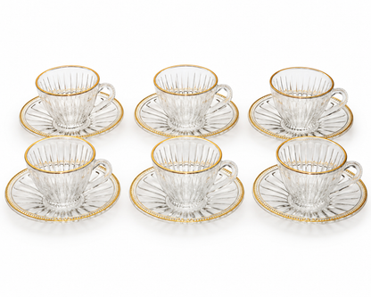 Service à Café "Cristal Doré" (6 Tasses)