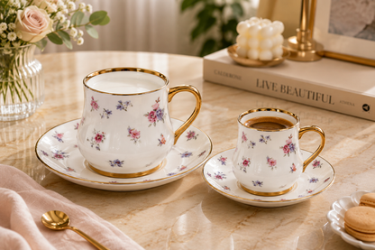Service Duo "Romance Florale" – Grand & Petit Service