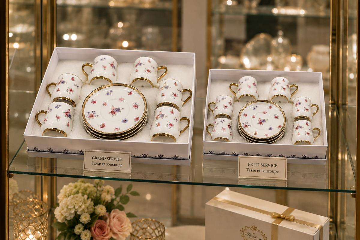 Service Duo "Romance Florale" – Grand & Petit Service