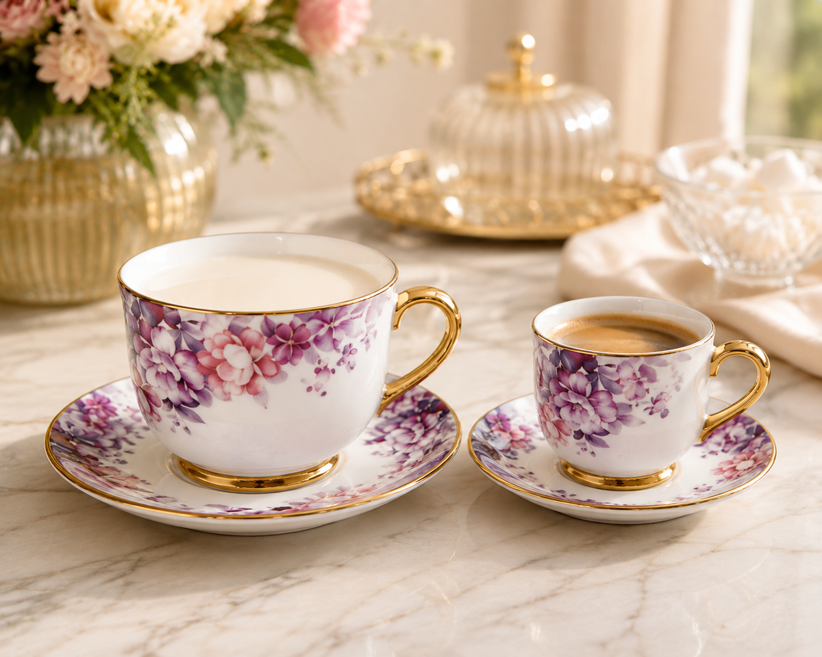 Service Duo "Bouquet Violet" – Grand & Petit Service