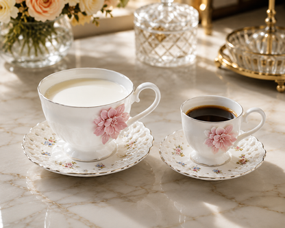 Service Duo "Pétale de Rose" – Grand & Petit Service