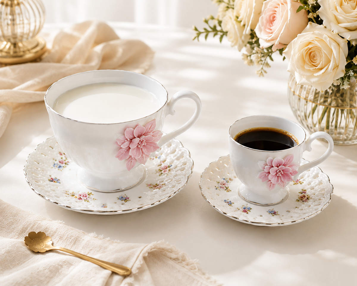 Service Duo "Pétale de Rose" – Grand & Petit Service
